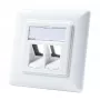 LogiLink NK4020 Πρίζα Τοίχου Keystone, Χωνευτή, 2 Μονάδων, Λευκό Σήματος