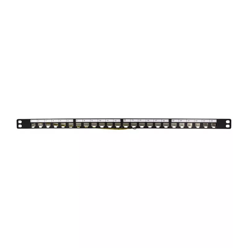 LogiLink NK4040 Patch panel Keystone 24 θυρών θωρακισμένο, 0,5U, Μαύρο