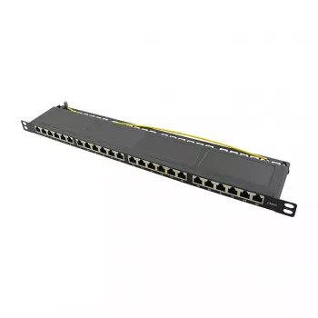 Logilink NP0063 24-Port Cat6A STP Patch Panel 19 ίντσες 0.5U μαύρο