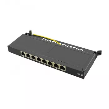 LogiLink NP0064B Επιτραπέζιο Patch Panel, 8 θύρες Cat6A STP, 0.5 HE, Μαύρο