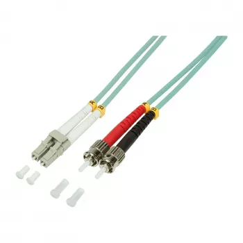 LogiLink OM3 LC σε ST Duplex Multimode καλώδιο patch οπτικών ινών, 1m, LSZH Aqua