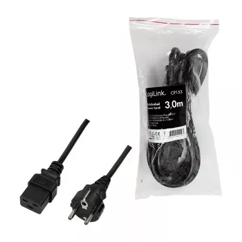 Logilink Καλώδιο Τροφοδοσίας, CEE 7/7 σε IEC C19, Μαύρο, 3 m