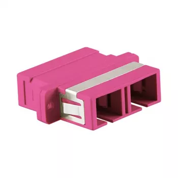 LogiLink SC Duplex OM4 πολυτροπικός προσαρμογέας οπτικής ίνας με φλάντζα, βιολετί