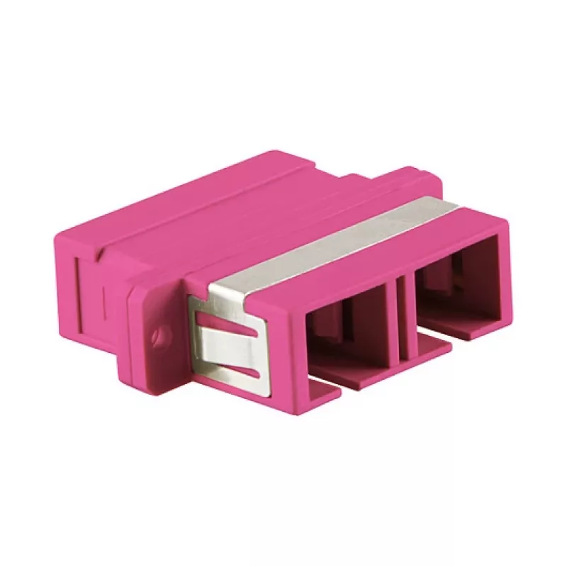LogiLink SC Duplex OM4 πολυτροπικός προσαρμογέας οπτικής ίνας με φλάντζα, βιολετί