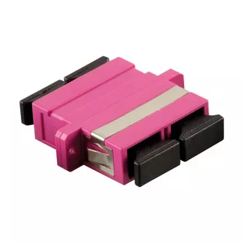 LogiLink SC Duplex OM4 πολυτροπικός προσαρμογέας οπτικής ίνας με φλάντζα, βιολετί