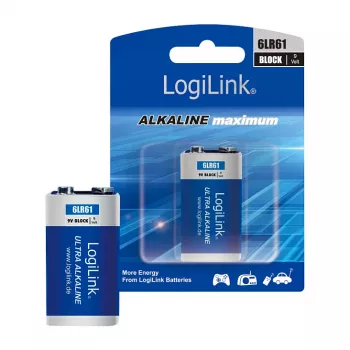 LogiLink Ultra Power Αλκαλική Μπαταρία 9V, Συσκευασία 1 τεμ. Blister