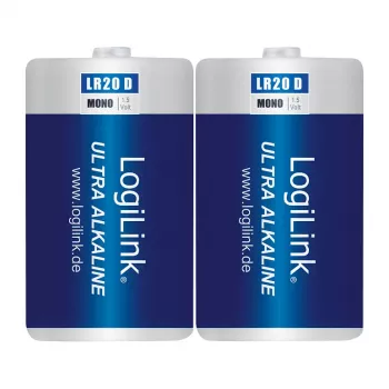 LogiLink Ultra Power Αλκαλική μπαταρία D LR20 συσκευασία 2 τεμ. blister