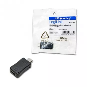 LogiLink USB 2.0 αντάπτορας Micro USB Type-B υποδοχή θηλυκή σε USB Type-A βύσμα αρσενικό