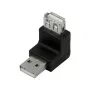 LogiLink USB 2.0 γωνιακός αντάπτορας 270° A/M σε A/F, 480 Mbps, μαύρο