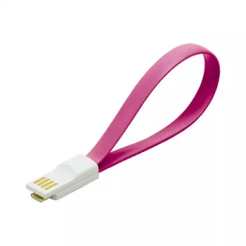 LogiLink Καλώδιο φόρτισης & δεδομένων USB 2.0 με μαγνήτη - USB-A σε Micro USB-B - 1m - ροζ