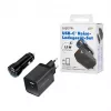 Logilink κιτ φόρτισης USB-A/C, 15 W, 1x USB-A, 1x USB-C, μαύρο