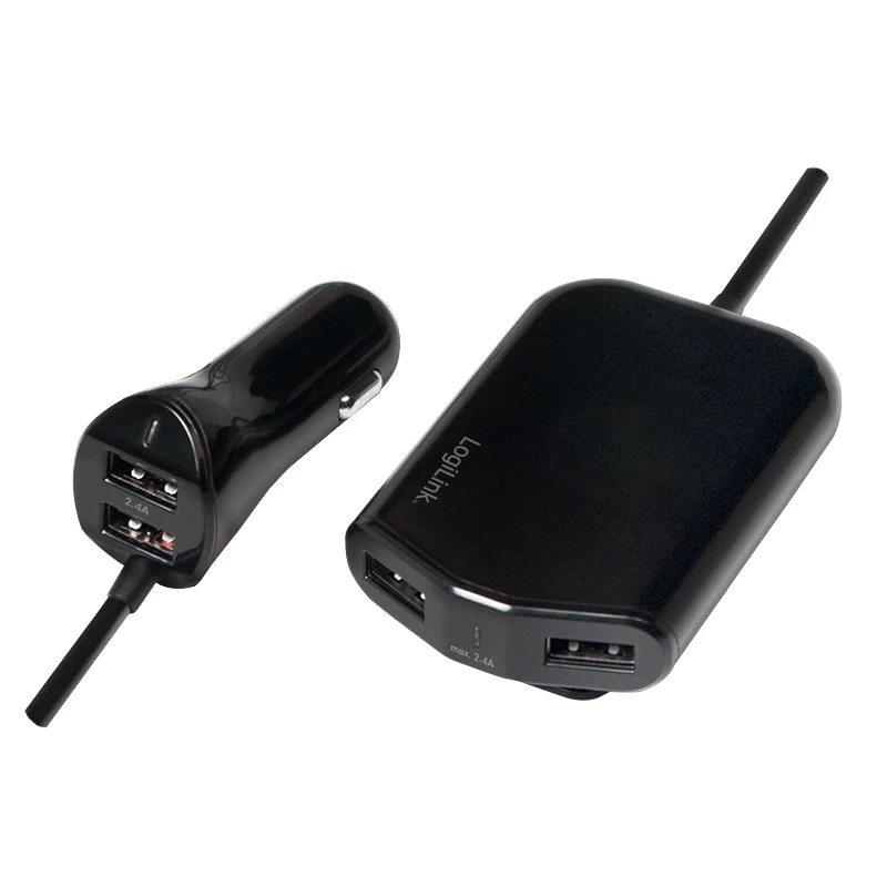Logilink Φορτιστής αυτοκινήτου USB, 2+2 θύρες, 24 W, μαύρο