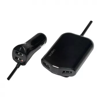 Logilink Φορτιστής αυτοκινήτου USB, 2+2 θύρες, 24 W, μαύρο
