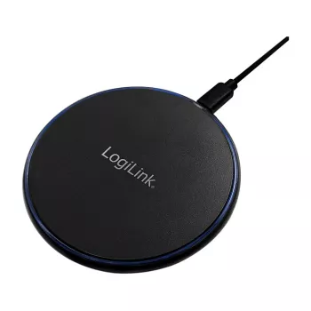 LogiLink ασύρματος γρήγορος φορτιστής γραφείου 10 W Qi μαξιλαράκι φόρτισης μαύρο