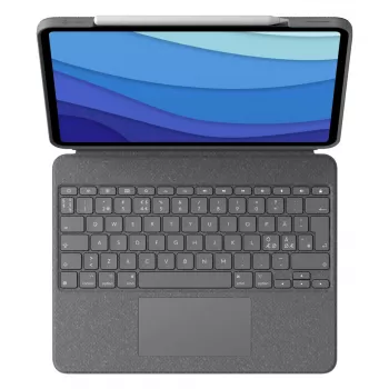 Logitech Combo Touch Θήκη πληκτρολογίου με trackpad για iPad Pro 12.9 (5η γενιά), Pan Nordic Layout, Oxford Gray