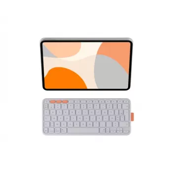 Logitech Flip Folio Θήκη πληκτρολογίου και folio - Πλήρες μέγεθος - Ασύρματο - Bluetooth 5.1 LE - AZERTY - Γαλλικό - Ανοιχτό γκρι - για Apple 10,9 ιντσών iPad Air (5η γενιά)