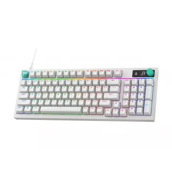 Logitech G316 X 98 Compact Μηχανικό Πληκτρολόγιο Gaming, GX Brown Tactile, LIGHTSYNC RGB, Λευκό, Γερμανικό Layout