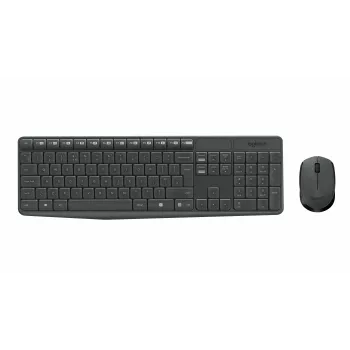 Logitech MK235 ασύρματο σετ πληκτρολογίου και ποντικιού, 2,4 GHz RF, διάταξη QWERTZ, μαύρο, δέκτης USB – 920-008031