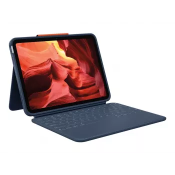 Logitech Rugged Combo 4 Θήκη πληκτρολογίου με trackpad για iPad 10ης γενιάς, Apple Smart Connector, Classic Blue