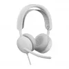 Ενσύρματο ακουστικό με μικρόφωνο Logitech Zone Wired 2 on-ear, ενεργή ακύρωση θορύβου, μικρόφωνα με ακύρωση θορύβου, ντράιβερ 40 mm, υπόλευκο