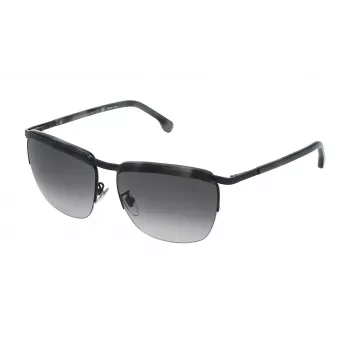LOZZA SL2282M590531 Unisex Ορθογώνια Ηλιακά Γυαλιά Σκελετός Ασετάτης Havana Γκρι Φακοί Πολυανθρακικού UV400 59mm