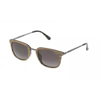 LOZZA SL4028M520ANB Unisex Ορθογώνια Γυαλιά ηλίου - Μαύρος Σκελετός Ασετάτης, Γκρι Φακοί Πολυανθρακικού, Προστασία UV400