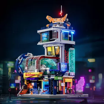 LUMIBRICKS Funwhole Medieval Watchtower Building Blocks Set με LED φωτισμό (1368 τεμάχια)