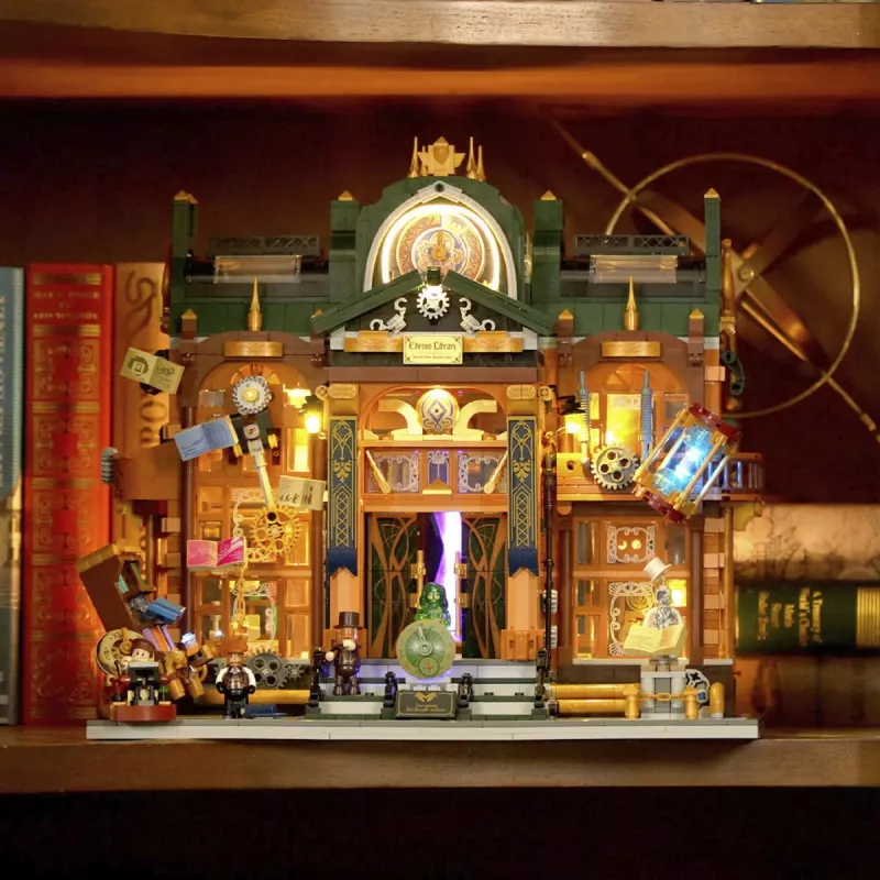 Lumibricks Steampunk Time Rift Library DIY Μινιατούρα Book Nook Κιτ