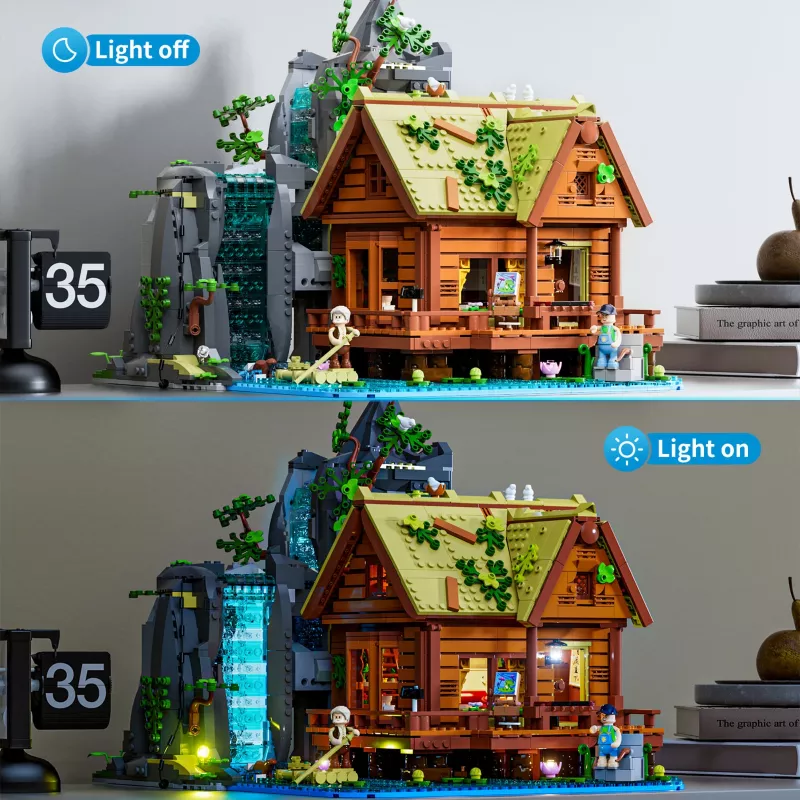 Lumibricks Waterfall Hut Σετ Δόμησης με Φωτισμό LED
