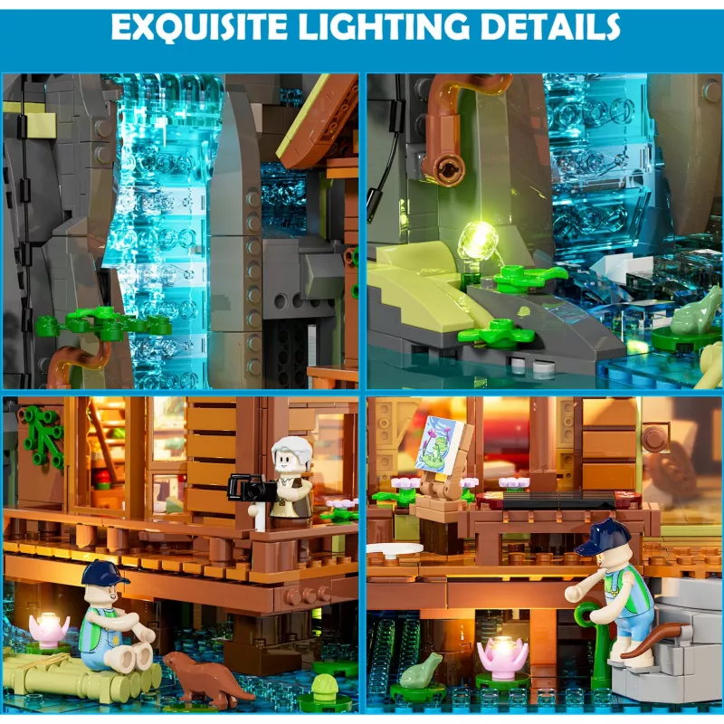 Lumibricks Waterfall Hut Σετ Δόμησης με Φωτισμό LED
