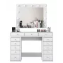 Τραπέζι μακιγιάζ Kalune Design BJ119 - 2895 λευκό, μοριοσανίδα, με καθρέφτη LED