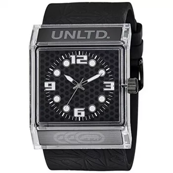 Marc Ecko ανδρικό ρολόι quartz analog E08513G6 44mm μαύρο καντράν βραχιόλι σιλικόνης