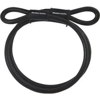Master Lock 49EURD Καλώδιο ασφαλείας με θηλιά, 1,8 m πλεκτό ατσάλι με διαφανή επικάλυψη βινυλίου