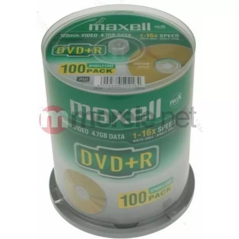 Maxell DVD+R 4.7 GB 16x 100 δίσκοι spindle cakebox