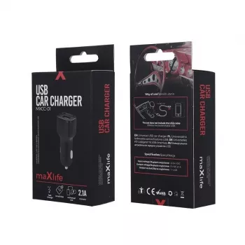MAXLIFE MXCC-01 Fast Charge 2.1A φορτιστής αυτοκινήτου - μαύρο