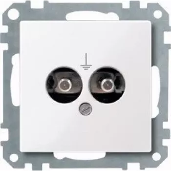 Merten 290425 Υποδοχή πρίζας Schuko, Polarweiß (RAL 9010), Χωνευτή, 16 A, 250 V, IP20, βιδωτοί ακροδέκτες, System M