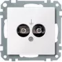 Merten 290425 Υποδοχή πρίζας Schuko, Polarweiß (RAL 9010), Χωνευτή, 16 A, 250 V, IP20, βιδωτοί ακροδέκτες, System M
