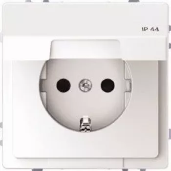 Merten SCHUKO Πρίζα με καπάκι, IP44, αυξημένη προστασία επαφής, ακροδέκτες ώθησης, Polarweiß MEG2314-6035
