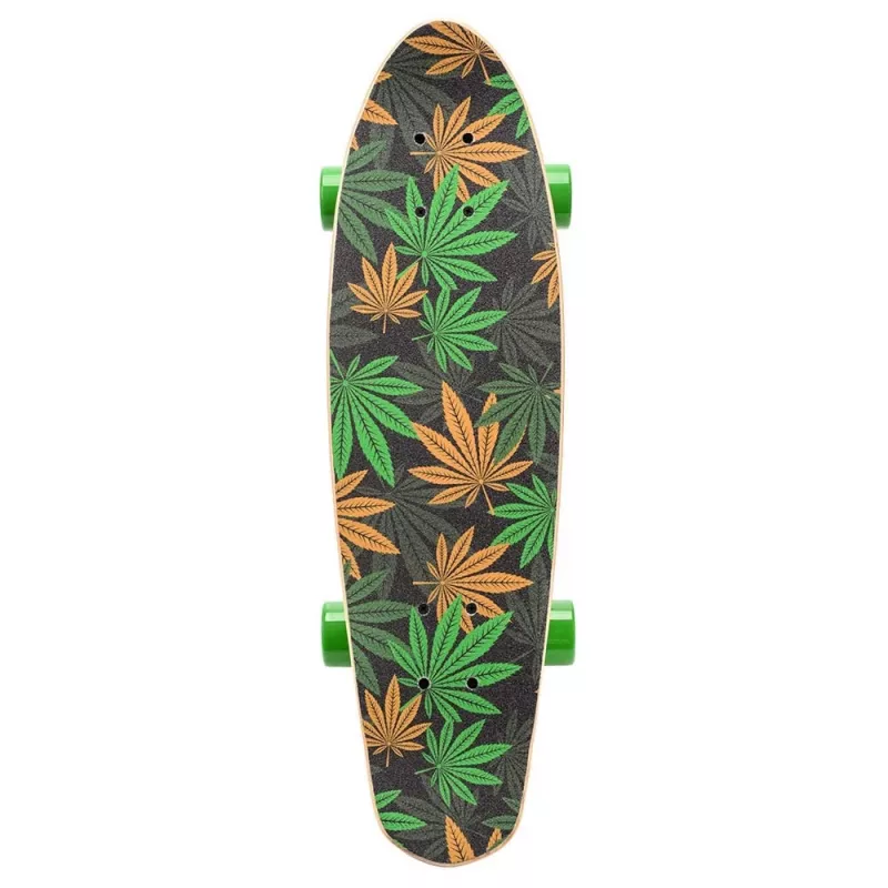 Meteor Cannabis πράσινο-καφέ-πορτοκαλί Mini Cruiser skateboard 22 ιντσών