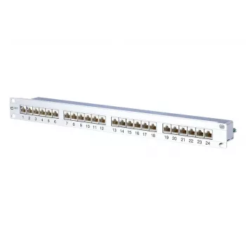 METZ CONNECT 130855C-E-90 Cat.6A θωρακισμένο patch panel 24 θυρών 1U για τοποθέτηση σε rack, λευκό