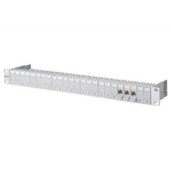 METZ CONNECT 130B11P0-E Cat6a Patch Panel 24 θυρών θωρακισμένο, τοποθέτηση σε rack 1U, IDC χωρίς εργαλεία, T568A/B, 500 MHz, PoE+ 130B11P0-E-90