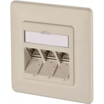 METZ CONNECT BTR IT CONNECT E-DAT modul 3x8(8) UP - Χωνευτή πρίζα δικτύου, 3-Port RJ45, CAT 6, θωρακισμένη, Λευκό μαργαριταριού (RAL 1013) 1309131001-E