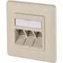 METZ CONNECT BTR IT CONNECT E-DAT modul 3x8(8) UP - Χωνευτή πρίζα δικτύου, 3-Port RJ45, CAT 6, θωρακισμένη, Λευκό μαργαριταριού (RAL 1013) 1309131001-E