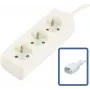 MicroConnect 3-θέτο πολύπριζο γαλλικού τύπου E με διακόπτη, προστασία υπερφόρτωσης & προστασία παιδιών, καλώδιο 1,5m, λευκό (MC-PS030150FRUPSW)