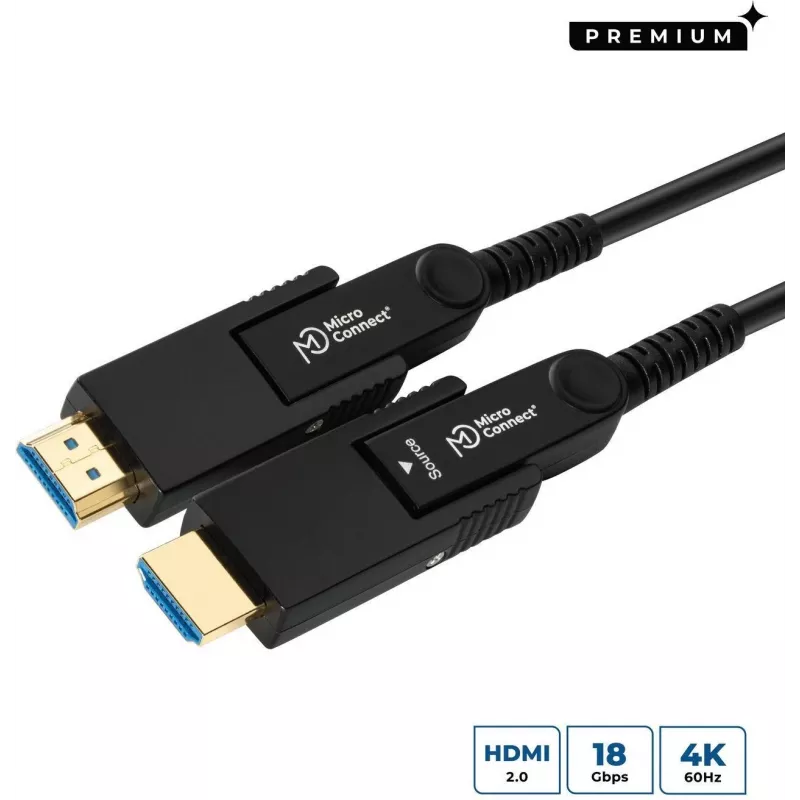 MicroConnect Premium Optic Fiber HDMI Type A ενεργό οπτικό καλώδιο, 4K, 10m, μαύρο