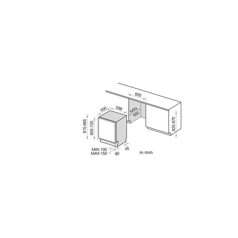 Midea MDWEB1403MB-WS Εντοιχιζόμενο πλυντήριο πιάτων, 14 σερβίτσια, C, 44 dB