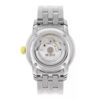 MIDO ανδρικό ρολόι M86009261 Baroncelli III 38mm αυτόματο ασημί καντράν μαύρο δέρμα