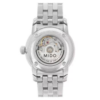 MIDO γυναικείο αυτόματο ρολόι M76004261 29mm από ανοξείδωτο χάλυβα με ασημί καντράν