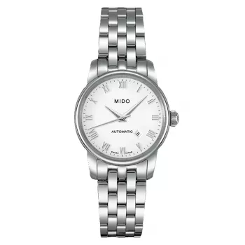 MIDO γυναικείο αυτόματο ρολόι M76004261 29mm από ανοξείδωτο χάλυβα με ασημί καντράν