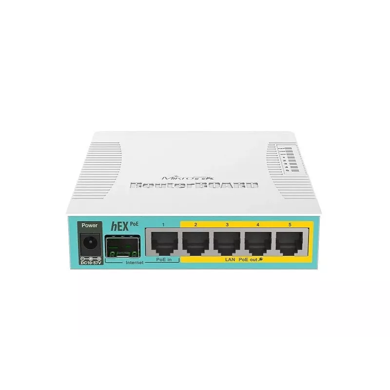 MikroTik hEX PoE Gigabit Ethernet router λευκό